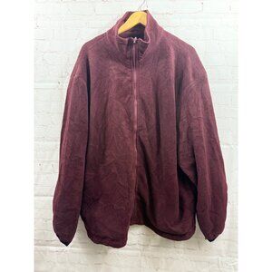 Trader Bay Fleece Jacket Men’s Size XL  Burgundy Thick Fully Lined Zip Up